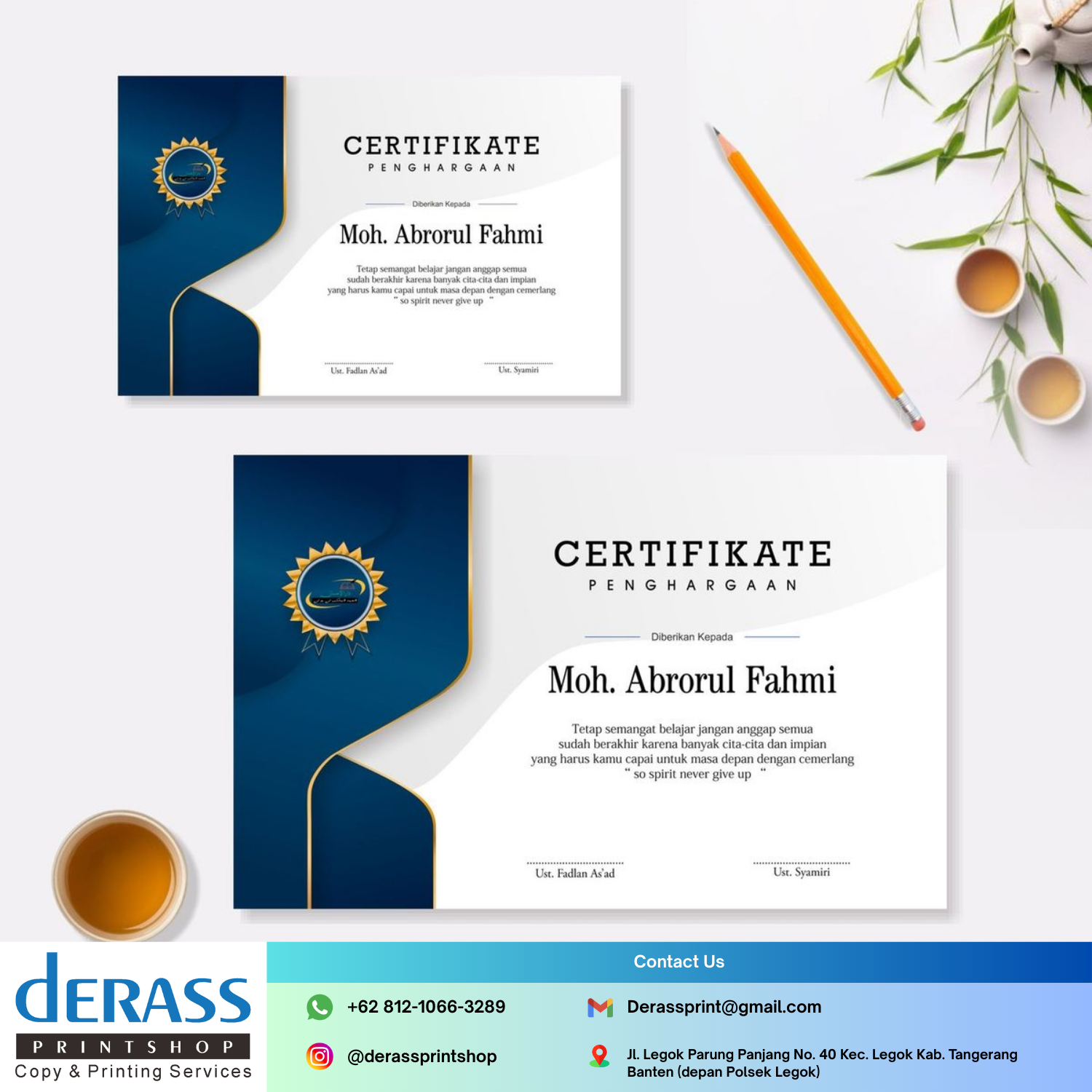Cetak Sertifikat Print Shop